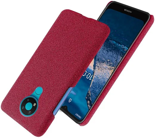 Nokia 3.4 Stof Textuur Back Cover Rood afbeelding 2