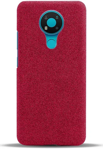 Nokia 3.4 Stof Textuur Back Cover Rood afbeelding 3