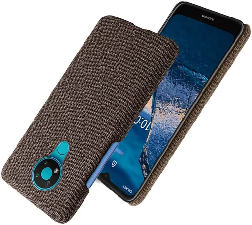 Nokia 3.4 Stof Textuur Back Cover Bruin afbeelding 2
