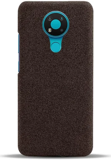 Nokia 3.4 Stof Textuur Back Cover Bruin afbeelding 3