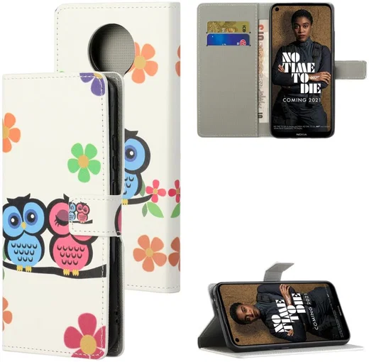 Nokia 3.4 Hoesje Portemonnee Book Case met Uilen Print afbeelding 6