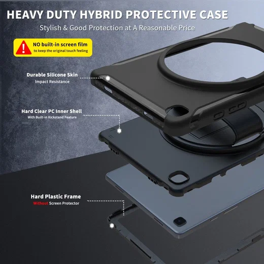 Samsung Galaxy Tab A7 (2020 / 2022) Hoes 360 Graden Kickstand Zwart afbeelding 12
