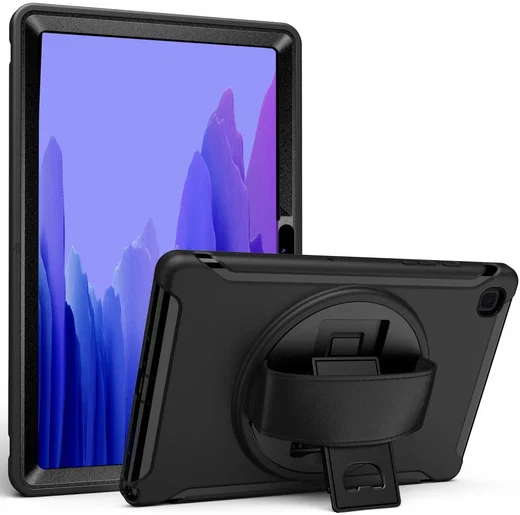 Samsung Galaxy Tab A7 (2020 / 2022) Hoes 360 Graden Kickstand Zwart afbeelding 4