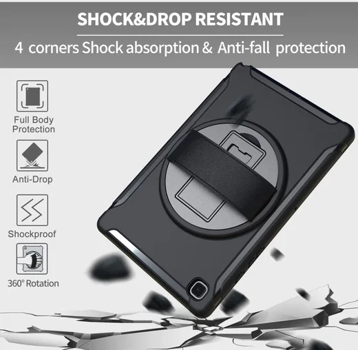 Samsung Galaxy Tab A7 (2020 / 2022) Hoes 360 Graden Kickstand Zwart afbeelding 7