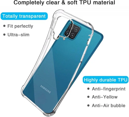 Samsung Galaxy A12 Hoesje Schokbestendig Transparant afbeelding 4