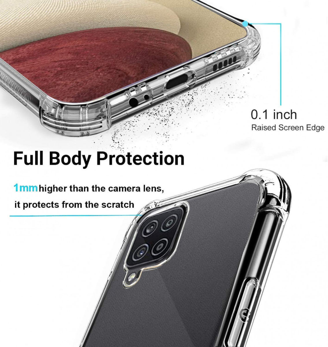Samsung Galaxy A12 Hoesje Schokbestendig Transparant afbeelding 5
