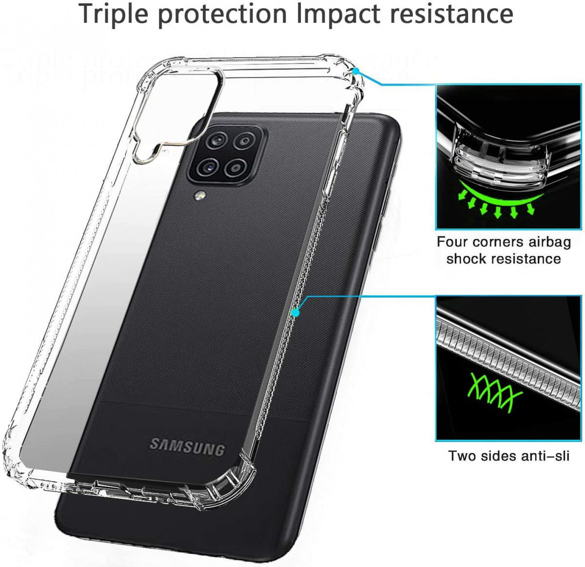 Samsung Galaxy A12 Hoesje Schokbestendig Transparant afbeelding 6