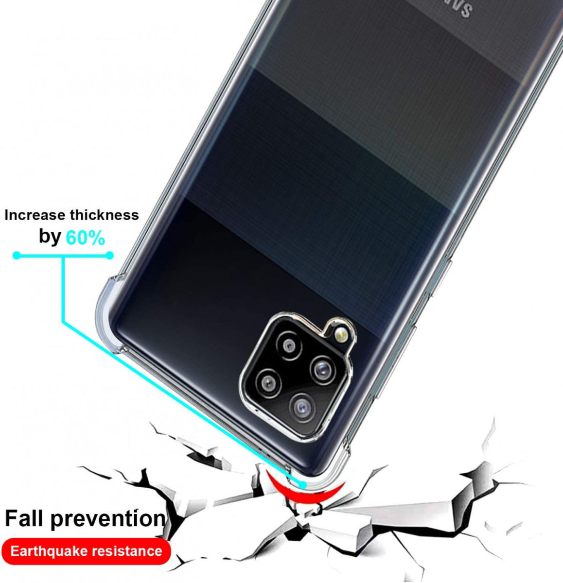 Samsung Galaxy A12 Hoesje Schokbestendig Transparant afbeelding 7