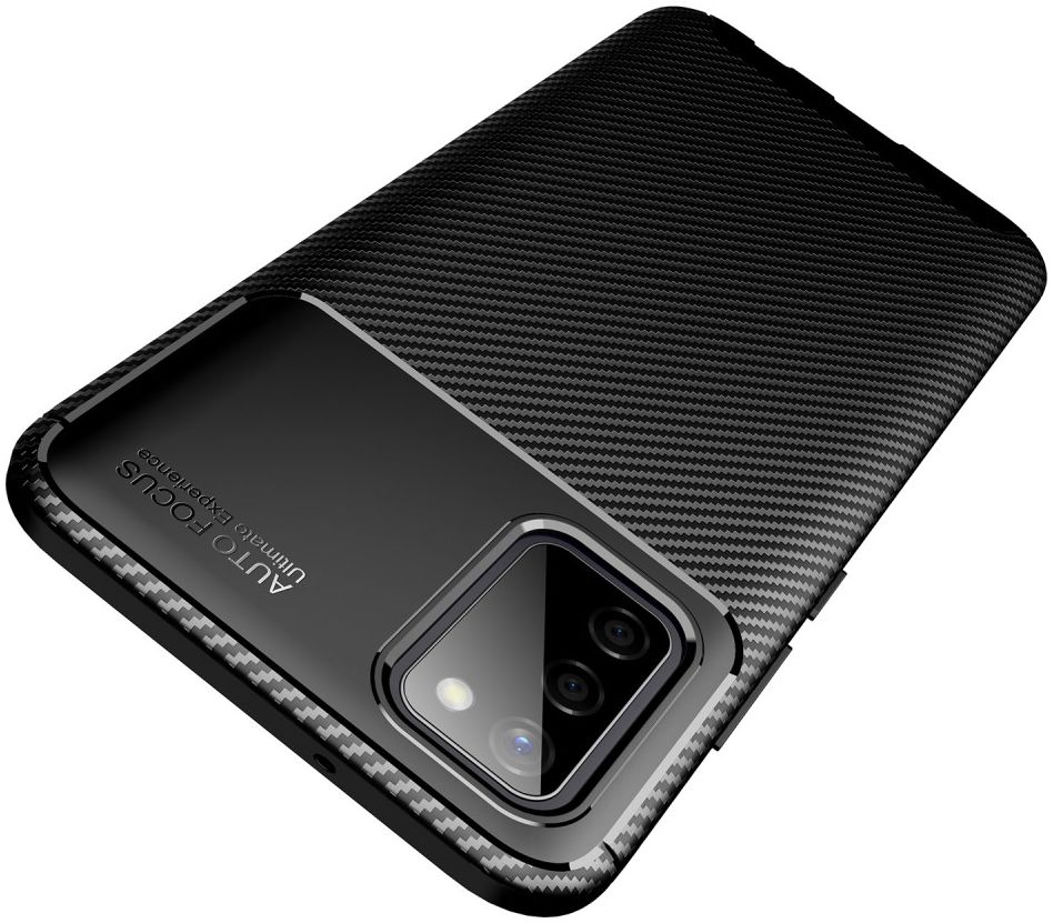 Samsung Galaxy A02s Hoesje Siliconen Carbon TPU Back Cover Zwart afbeelding 12