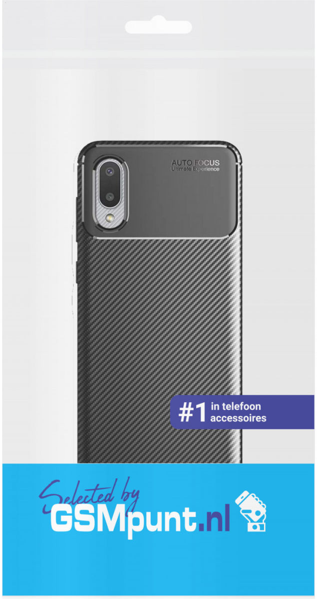 Samsung Galaxy A02s Hoesje Siliconen Carbon TPU Back Cover Zwart afbeelding 4