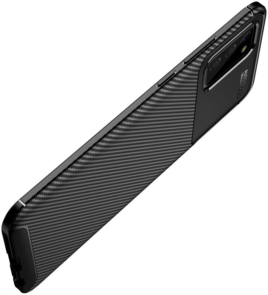 Samsung Galaxy A02s Hoesje Siliconen Carbon TPU Back Cover Zwart afbeelding 8