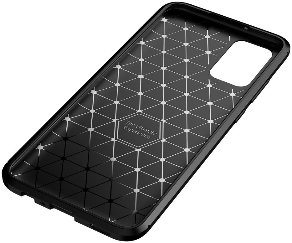 Samsung Galaxy A02s Hoesje Siliconen Carbon TPU Back Cover Zwart afbeelding 9