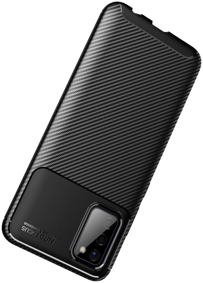 Samsung Galaxy A02s Hoesje Siliconen Carbon TPU Back Cover Zwart afbeelding 10