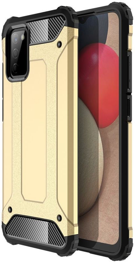 Samsung Galaxy A02S Hoesje Shock Proof Hybride Back Cover Goud afbeelding 1