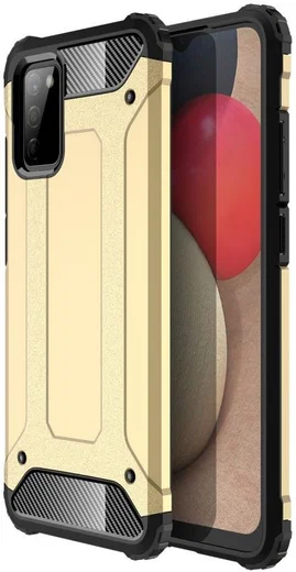 Samsung Galaxy A02S Hoesje Shock Proof Hybride Back Cover Goud afbeelding 1
