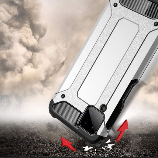 Samsung Galaxy A12 Hoesje Hybride Shock Proof Back Cover Zwart afbeelding 6