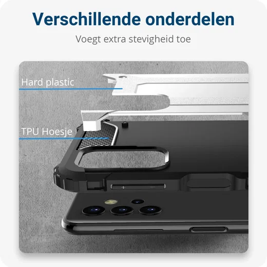 Samsung Galaxy A32 5G Hoesje Shock Proof Hybride Back Cover Zwart afbeelding 4