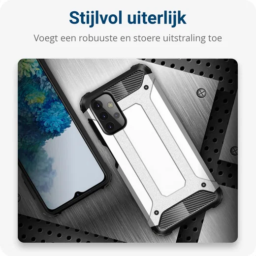 Samsung Galaxy A32 5G Hoesje Shock Proof Hybride Back Cover Zwart afbeelding 5