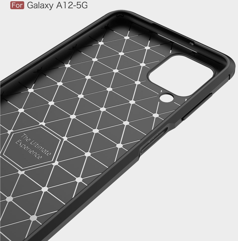 Samsung Galaxy A12 Hoesje Geborsteld TPU Flexibele Back Cover Zwart afbeelding 8