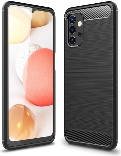 Samsung Galaxy A32 5G Hoesje Geborsteld TPU Flexibele Back Cover Zwart afbeelding 5