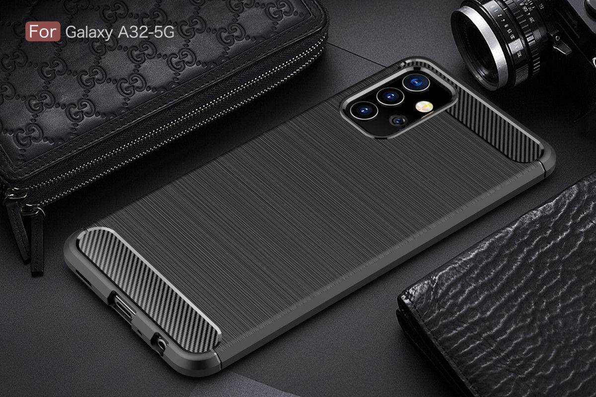 Samsung Galaxy A32 5G Hoesje Geborsteld TPU Flexibele Back Cover Zwart afbeelding 6