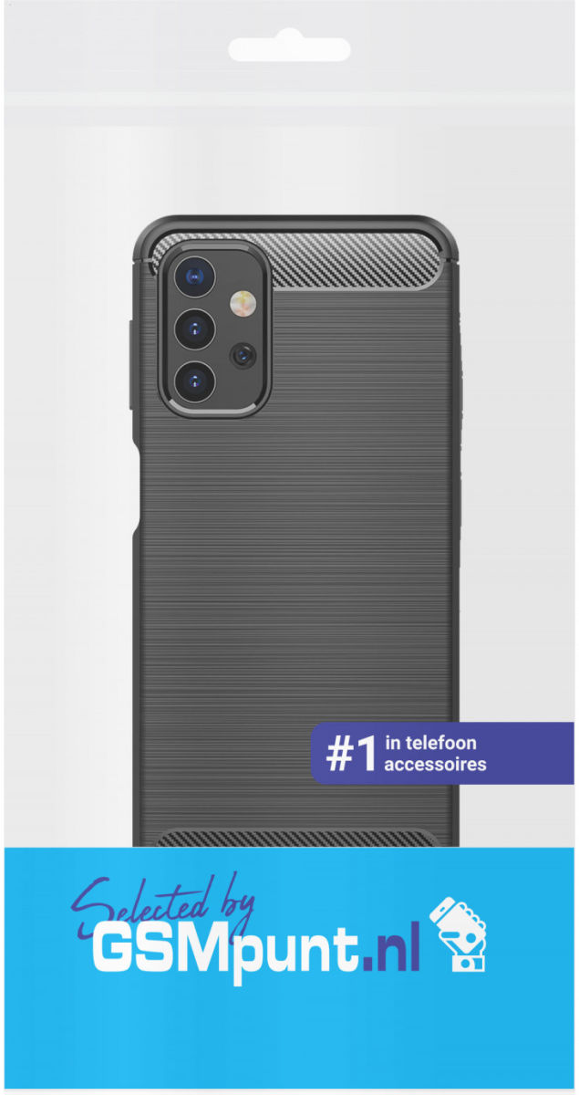 Samsung Galaxy A32 5G Hoesje Geborsteld TPU Flexibele Back Cover Zwart afbeelding 4