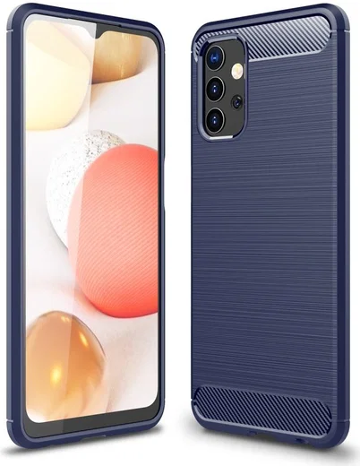 Samsung Galaxy A32 5G Hoesje Geborsteld TPU Flexibele Back Cover Blauw afbeelding 5