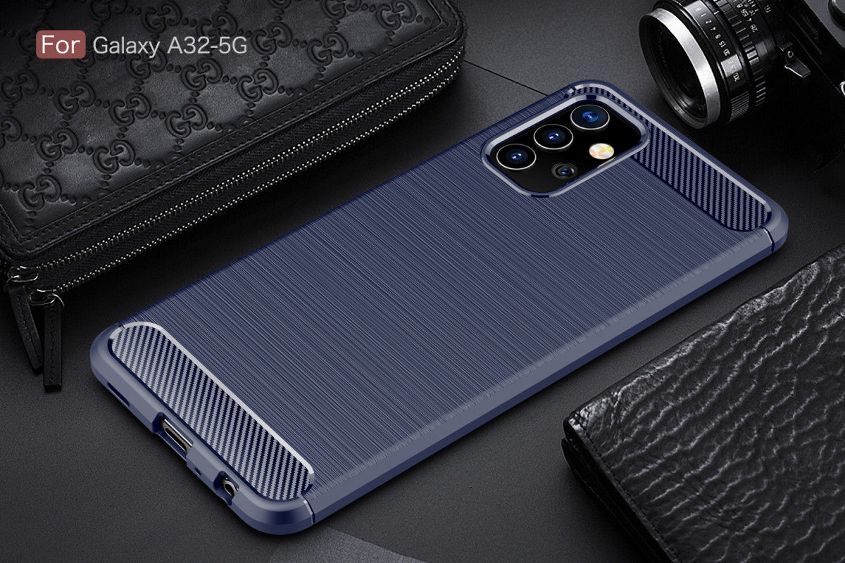 Samsung Galaxy A32 5G Hoesje Geborsteld TPU Flexibele Back Cover Blauw afbeelding 6