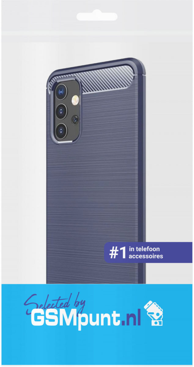 Samsung Galaxy A32 5G Hoesje Geborsteld TPU Flexibele Back Cover Blauw afbeelding 4