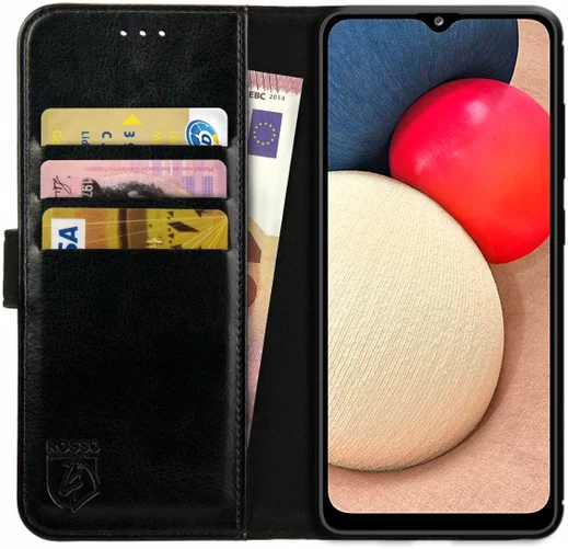 Rosso Element Samsung Galaxy A02S Hoesje Book Cover Zwart afbeelding 1