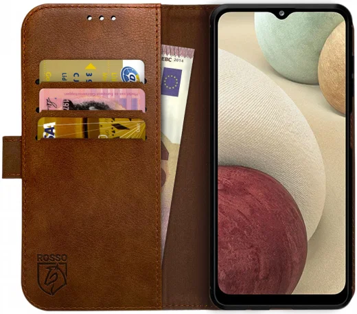 Rosso Element Samsung Galaxy A12 Hoesje Book Cover Bruin afbeelding 1