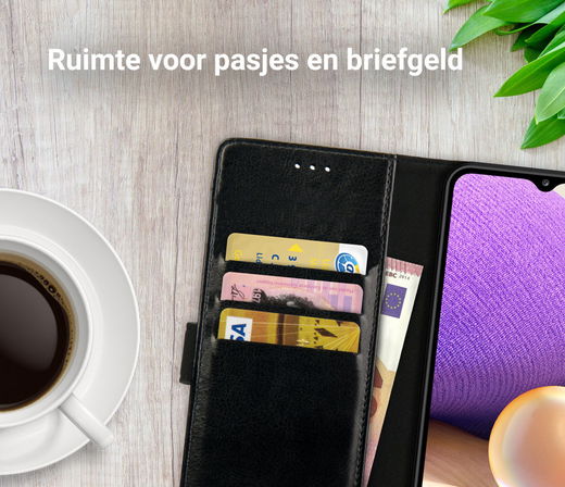 Rosso Element Samsung Galaxy A32 5G Hoesje Book Cover Zwart afbeelding 9