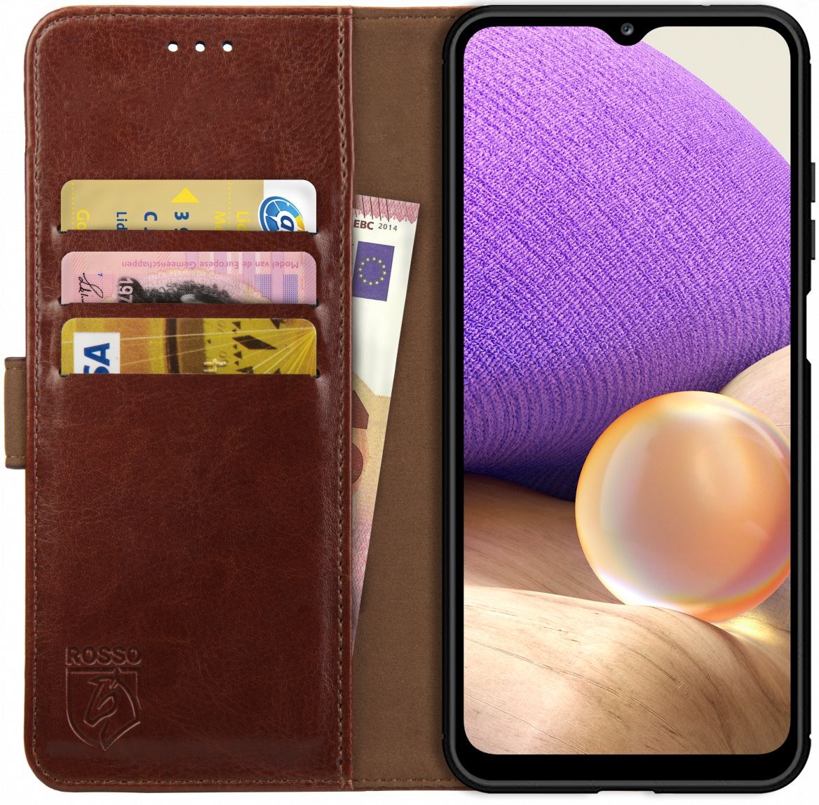 Rosso Element Samsung Galaxy A32 5G Hoesje Book Cover Bruin afbeelding 1