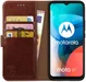 Rosso Element Motorola Moto E7 Hoesje Book Cover Bruin afbeelding 1