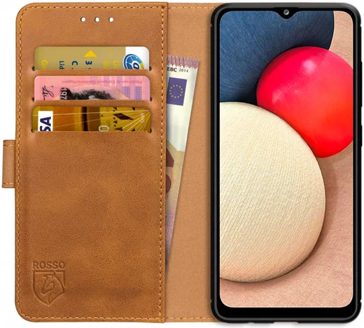 Rosso Element Samsung Galaxy A02S Hoesje Book Cover Lichtbruin afbeelding 1