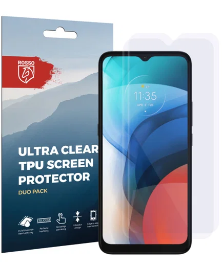 Rosso Motorola Moto E7 Screen Protector Ultra Clear Duo Pack afbeelding 8