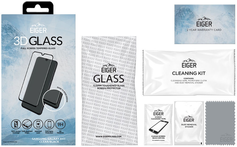 Eiger Samsung Galaxy A41 Tempered Glass Screenprotector Gebogen afbeelding 5