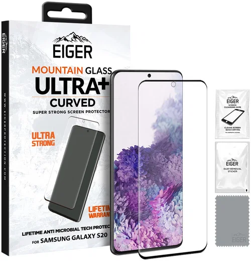 Eiger ULTRA+ Samsung Galaxy S20 Tempered Glass Antibacterieel Gebogen afbeelding 1
