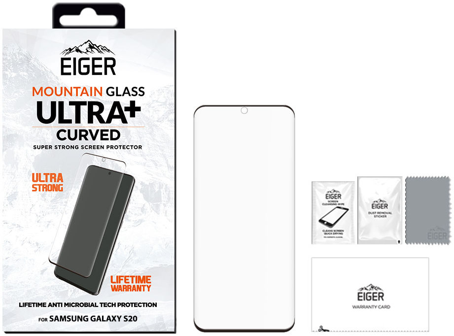 Eiger ULTRA+ Samsung Galaxy S20 Tempered Glass Antibacterieel Gebogen afbeelding 4