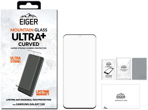 Eiger ULTRA+ Samsung Galaxy S20 Tempered Glass Antibacterieel Gebogen afbeelding 4