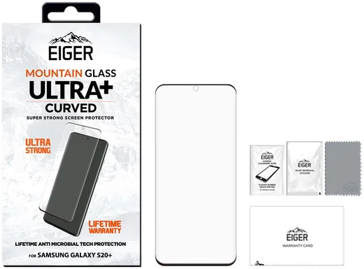 Eiger ULTRA+ Samsung S20 Plus Tempered Glass Antibacterieel Gebogen afbeelding 4