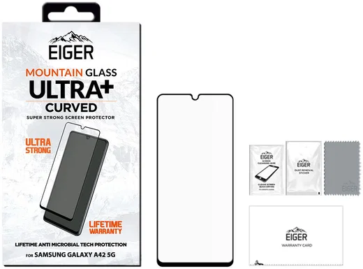 Eiger Ultra+ Samsung Galaxy A42 Tempered Glass Antibacterieel Gebogen afbeelding 4