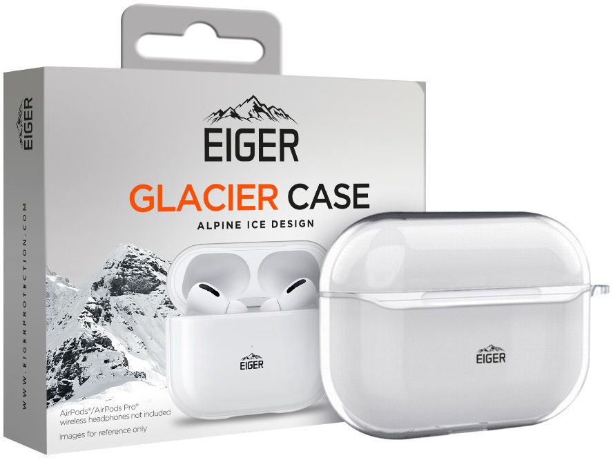 Eiger Glacier Apple AirPods Pro Hoesje met Karabijnhaak Transparant afbeelding 1