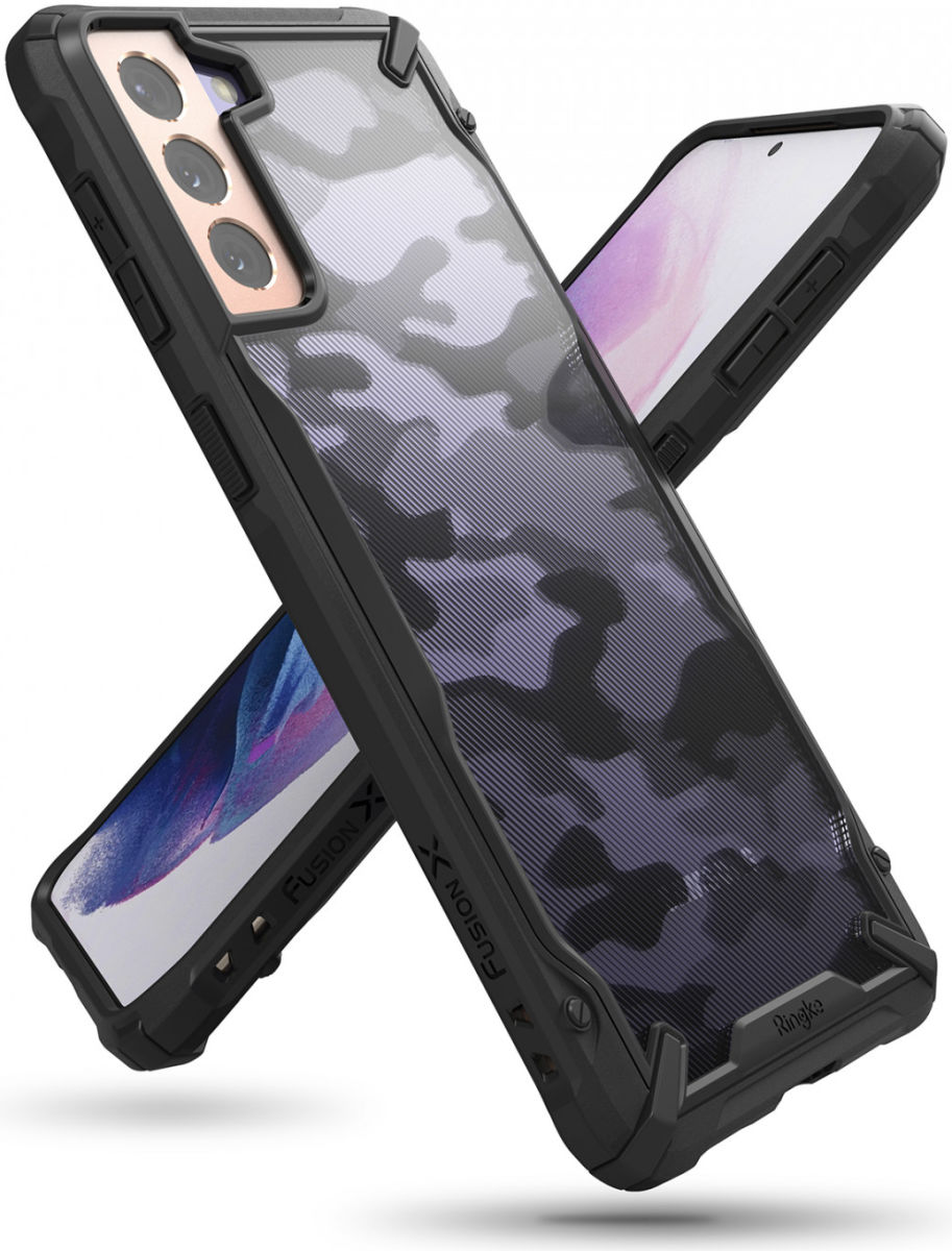 Ringke Fusion X Samsung Galaxy S21 Hoesje Camo Zwart afbeelding 10