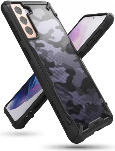 Ringke Fusion X Samsung Galaxy S21 Hoesje Camo Zwart afbeelding 10