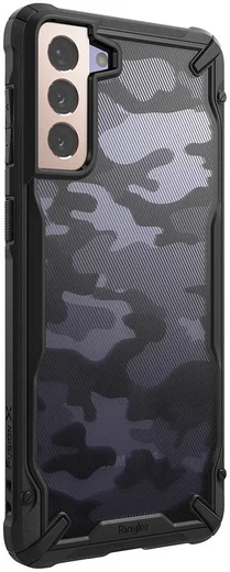 Ringke Fusion X Samsung Galaxy S21 Hoesje Camo Zwart afbeelding 2