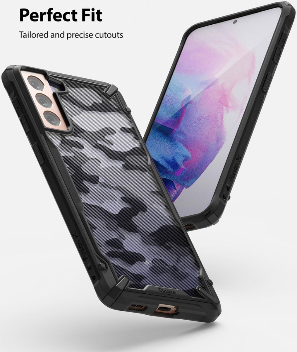 Ringke Fusion X Samsung Galaxy S21 Hoesje Camo Zwart afbeelding 3