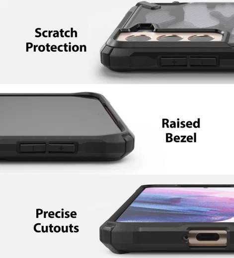 Ringke Fusion X Samsung Galaxy S21 Hoesje Camo Zwart afbeelding 6
