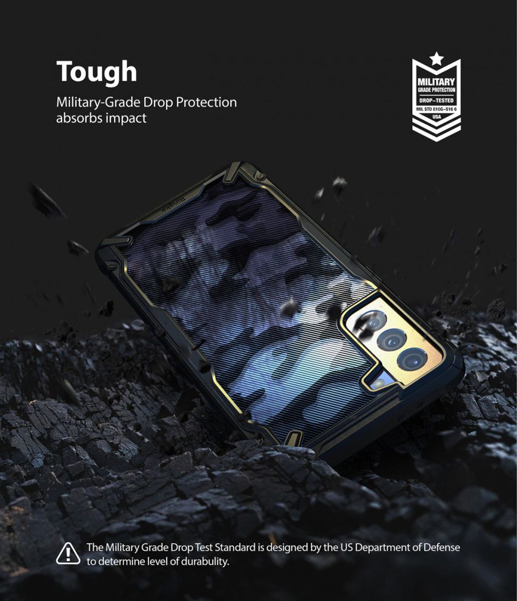Ringke Fusion X Samsung Galaxy S21 Hoesje Camo Zwart afbeelding 7