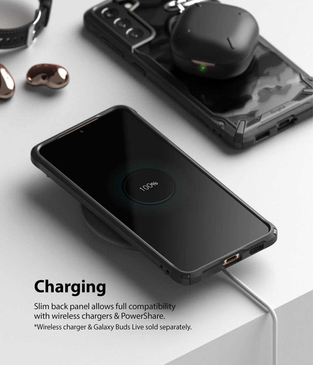 Ringke Fusion X Samsung Galaxy S21 Hoesje Camo Zwart afbeelding 8